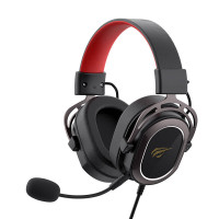 Havit H2008d Gaming Headphones mit Mikrofon, Gaming Headset 3,5-mm-Klinkenstecker Gaming Kopfhörer Schwarz