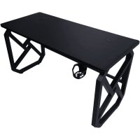 GameShark Black Frag 140x75x70cm Gaming Desk Tischplatte Ergonomisch Schreibtisch Kopfhörerhalter schwarz