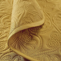 Tagesdecke Steppdecke Decke Bettüberwurf Muster Leila Doppelseitig Elegantes Muster (Mustard, 220 x 240 cm)