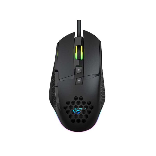 Havit GAMENOTE MS1022 Gaming Maus RGB-Beleuchtung kabelgebunden USB 1000-3200 DPI "Feuer"-Taste Schwarz