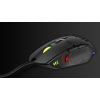 Havit GAMENOTE MS1022 Gaming Maus RGB-Beleuchtung kabelgebunden USB 1000-3200 DPI "Feuer"-Taste Schwarz