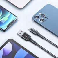 Mcdodo Schnellladekabel iOS Ladegerät Schnellladefunktion Nylon Datenübertragung Ladekabel Schwarz 1 m