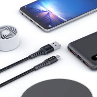 Mcdodo CA-2281 Schnellladekabel Micro-USB Ladegerät Schnellladefunktion Datenübertragung Ladekabel Schwarz 1m