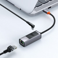 Mcdodo HU-0680 2 in 1 100W PD + LAN Port USB Type C USB Hub USB-C auf RJ-45 Externer Ethernet Adapter Dunkelgrau