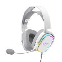Havit H2035U Gaming Kopfhörer Headphones RGB-Beleuchtung Weiß mit Mikrofon elegantes Design