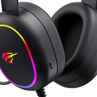 Gaming Kopfhörer Headphones Havit GAMENOTE H2016D RGB USB+3.5mm mit Mikrofon Schwarz