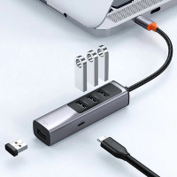 Mcdodo HU-1120 5 in 1 100W PD Type C Port + 4 Port USB 3.0 USB Type C USB Hub Dunkelgrau