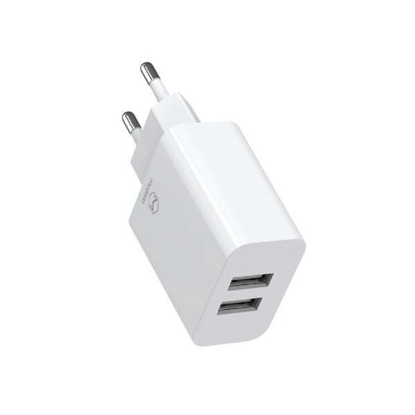 Mcdodo CH-6720 Dual USB Fast Travel Charger Ladeadapter Ladegerät Wandladegerät mit iOS Kabel (1M) Weiß