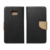 Buch Tasche "Fancy" kompatibel mit Xiaomi Redmi Note 11 / 11s Hülle mit Standfunktion, Kartenfach Schwarz-Gold