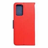 Buch Tasche "Fancy" kompatibel mit Xiaomi Redmi Note 11 / 11s Hülle mit Standfunktion, Kartenfach Rot-Blau