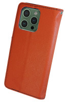 Buch Tasche "Fancy" kompatibel mit iPhone 14 Pro Handy Hülle Schutzhülle mit Standfunktion, Kartenfach Rot-Blau