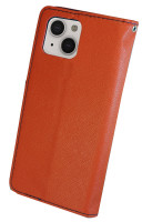 Buch Tasche "Fancy" kompatibel mit iPhone 14 Plus Handy Hülle Schutzhülle mit Standfunktion, Kartenfach Rot-Blau