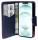 Buch Tasche "Fancy" kompatibel mit iPhone 14 Plus Handy Hülle Schutzhülle mit Standfunktion, Kartenfach Rot-Blau