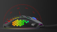 Havit GAMENOTE MS878 Gaming Maus RGB-Hintergrundbeleuchtung USB-Schnittstelle 1000-10000 DPI Schwarz